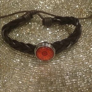 Brown adjustable leather  bracelet